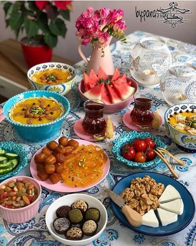 مدل تزیین سفره افطار ماه رمضان سفره افطاری جدید 98