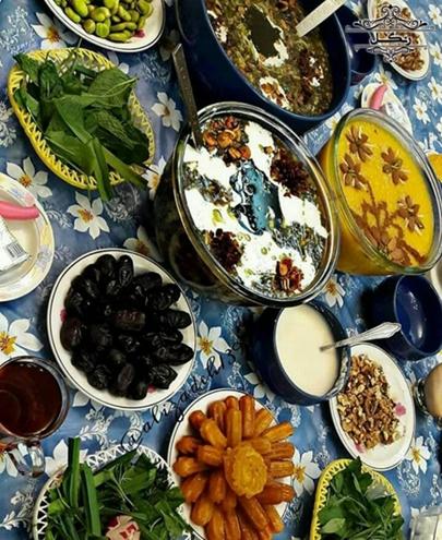 مدل تزیین سفره افطار ماه رمضان سفره افطاری جدید 98