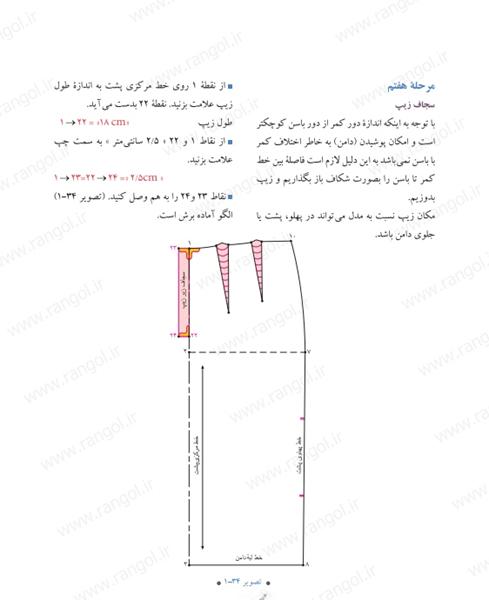 الگو اساس و پایه دامن به روش مولر خیاطی